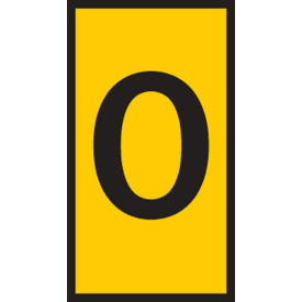 5 stk Ledningsmærke (O) gul WIC3 til 4,0-6,0 mm² ledning (100 stk)