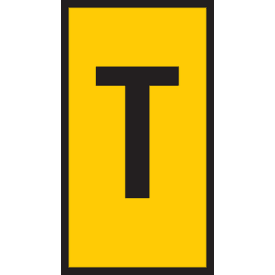 5 stk Ledningsmærke (T) gul WIC3 til 4,0-6,0 mm² ledning (100 stk)