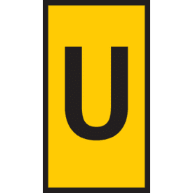 5 stk Ledningsmærke (U) gul WIC3 til 4,0-6,0 mm² ledning (100 stk)