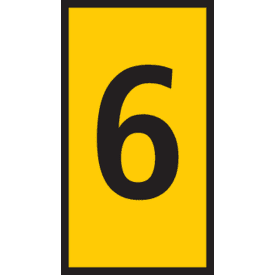 5 stk Ledningsmærke (6) gul WIC3 til 4,0-6,0 mm² ledning (100 stk)