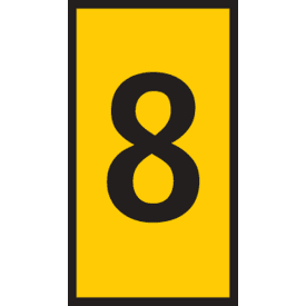 5 stk Ledningsmærke (8) gul WIC3 til 4,0-6,0 mm² ledning (100 stk)