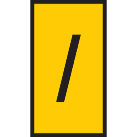 5 stk Ledningsmærke (/) gul WIC3 til 4,0-6,0 mm² ledning (100 stk)