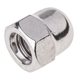 Topmøtrik M10, A4, DIN 1587, 6-kant