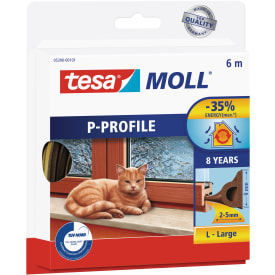 5 stk Tesamoll tetningsliste, P-profil, 6 m, brun