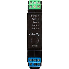 Shelly Pro 2 effektmåling, wifi relæ