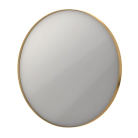 Sanibell Ink SP17 spejl med lys, dæmpbar, dugfri, Ø60 cm, børstet mat guld