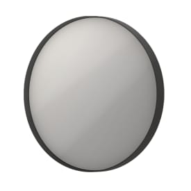 Sanibell Ink SP17 spejl med lys, dæmpbar, dugfri, sort, Ø40 cm