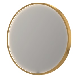 Sanibell Ink SP24 spejl med lys, dæmpbar, dugfri, Ø60 cm, børstet mat guld