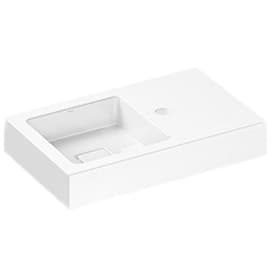 Alape QS525 håndvask, 52,5x32,5 cm, venstre, hvid