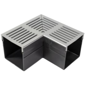 Star Drain 100 x 103 mm PVC-hjørne med grå aluminiumsrist