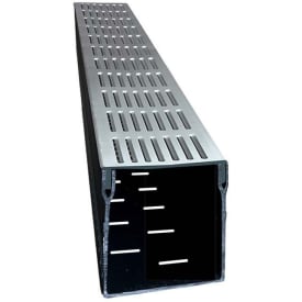 Star Drain 100 x 103 x 1000 mm bund dræn-rende m/grå alu-rist