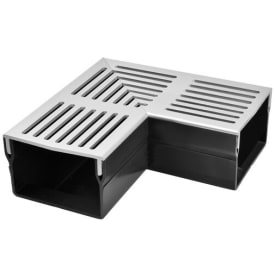 Star Drain 100 x 53 mm PVC-hjørne med grå aluminiumsrist