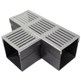 Star Drain 100 x 103 mm PVC-tee med grå aluminiumsrist