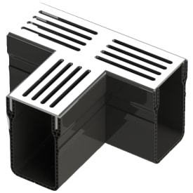 Star Drain 65 x 103 mm PVC-tee med grå aluminiumsrist