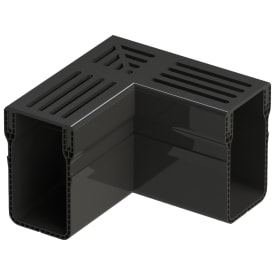 Star Drain 65 x 103 mm PVC-hjørne med sort aluminiumsrist