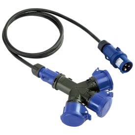 CEE Distributör med 2m kabel 2P+J 230V 16A IP54