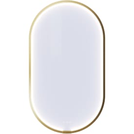 Dansani Moon spejl med lys, dæmpbar, 105x60 cm, messing