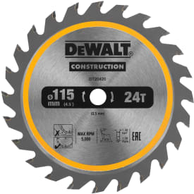 DeWalt Construction sirkelsagklinge, Ø115/10 mm, 24 tenner