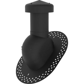 Ventilasjonshette Ø125 svart med flens for takpapp + kondensinnsats