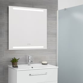 Dansani Level spegel med ljus, dimbar, 80x80 cm