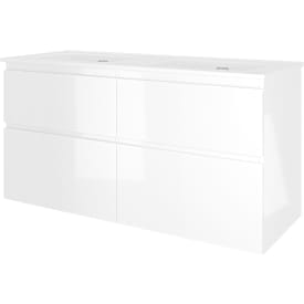 Sanibell Proline möbelpaket, 121x46 cm, vit högglans