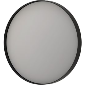 Sanibell Ink SP17 spejl med lys, dæmpbar, dugfri, børstet sort, Ø40 cm