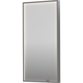 Sanibell Ink SP19 spejl med lys, dæmpbar, dugfri, børstet rustfrit stål, 40x80 cm