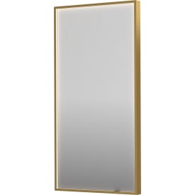 Sanibell Ink SP19 speil med lys, dimbar, duggfri, 50x100 cm, børstet matt gull