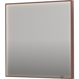 Sanibell Ink SP19 spejl med lys, dæmpbar, dugfri, børstet kobber, 80x80 cm