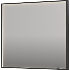 Sanibell Ink SP19 spegel med belysning, dimbar, imfri, borstad svart, 90x80 cm