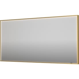 Sanibell Ink SP19 spejl med lys, dæmpbar, dugfri, 160x80 cm, børstet mat guld