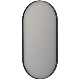 Sanibell Ink SP21 speil med lys, Dimmbar, duggfri, børstet sort, 40x80 cm