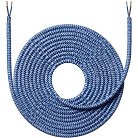 Nielsen Light stoffledning, 2x0,75 mm², 4 meter, zigzag mørkeblå