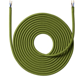 Nielsen Light stofledning, 2x0,75 mm², 4 meter, olivengrøn