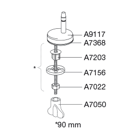 Pressalit universal beslag m/lift-off, lang