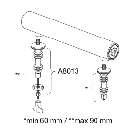 Pressalit fast beslag m/soft close, top/bundmonteret, hvid