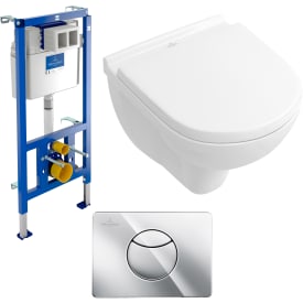 Villeroy & Boch O.Novo væghængt toiletpakke, hvid/krom