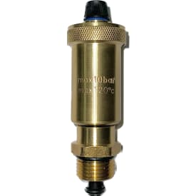 Luftudlader med ½" lukkeautomat. Max.: 10 bar / 120 C