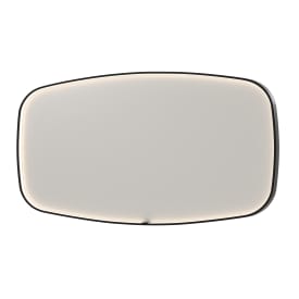 Sanibell Ink SP31 spejl med lys, dæmpbar, dugfri, børstet sort, 160x80 cm