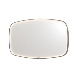 Sanibell Ink SP31 spejl med lys, dæmpbar, dugfri, børstet rustfrit stål, 140x80 cm