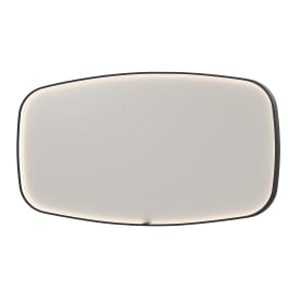 Sanibell Ink SP31 spejl med lys, dæmpbar, dugfri, mat sort, 160x80 cm