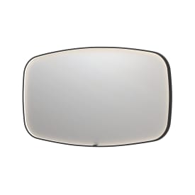 Sanibell Ink SP31 spejl med lys, dæmpbar, dugfri, mat sort, 140x80 cm