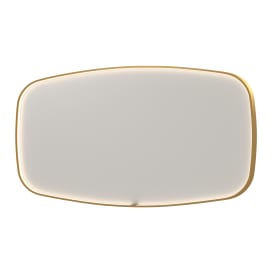 Sanibell Ink SP31 spejl med lys, dæmpbar, dugfri, 160x80 cm, børstet mat guld