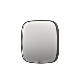 Sanibell Ink SP31 spejl med lys, dæmpbar, dugfri, mat sort, 100x100 cm