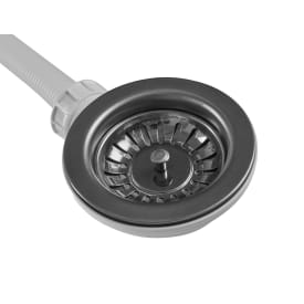 Secher Sec018 afløbssæt med firkantet overløb, sort krom