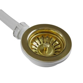 Secher Sec015 afløbssæt med rundt overløb, messing pvd