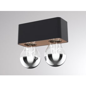 Tupaq SD Vegg/taklampe sort/kobber E27 max 7W LED