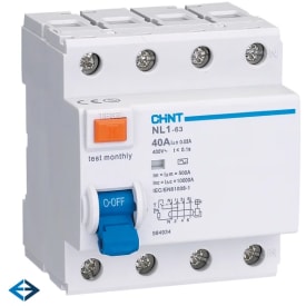 Fejlstrømsafbr NL1 RCCB HPFI 40A 3P+N 30 mA type A Nul t/højre