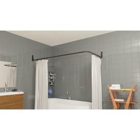 Van Der P Erica2000 badeforhængsstang, 90x90 cm, sort