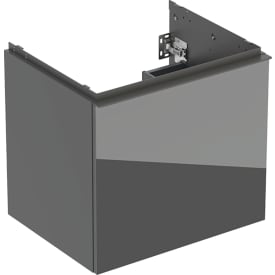 Geberit Acanto tvättställsunderskåp, 59,2x47,5 cm, grått glas